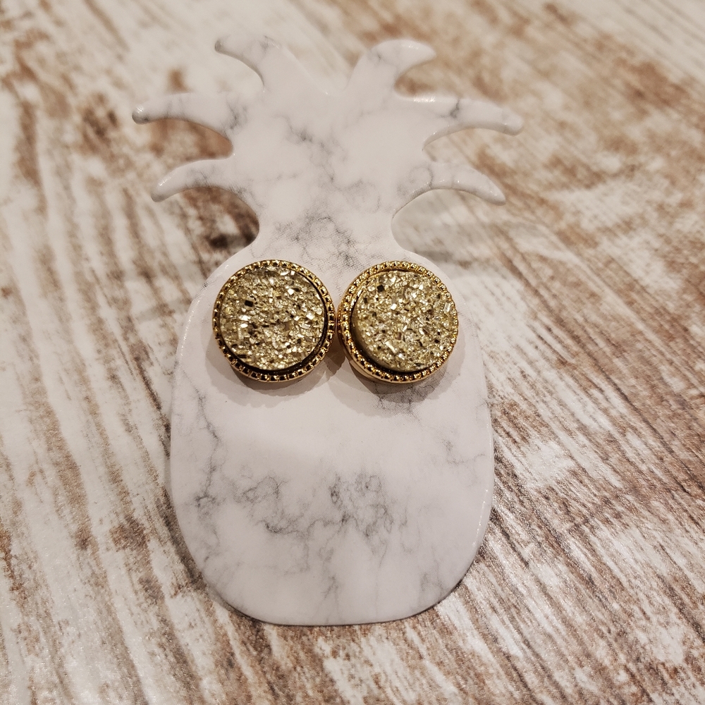 Women's Druzy Earrings : Gold